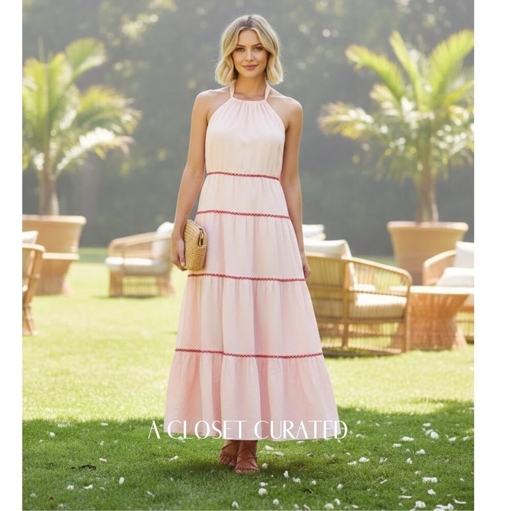 Paloma Blue India Maxi Dress Small Pink NEW